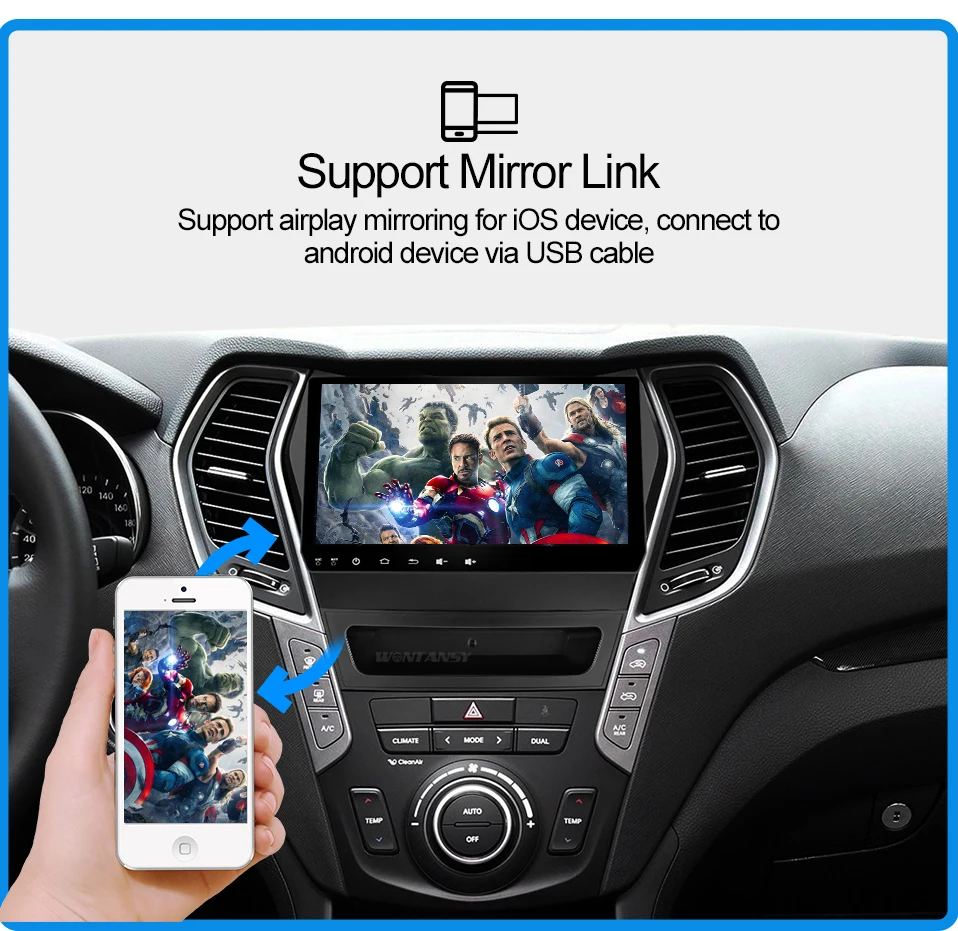 Cheap Android 9.0 car dvd for Hyundai Santa Fe/ ix45 2013 2014 with 2+32G radio stereo gps navigation 2 din car stereo media player 11