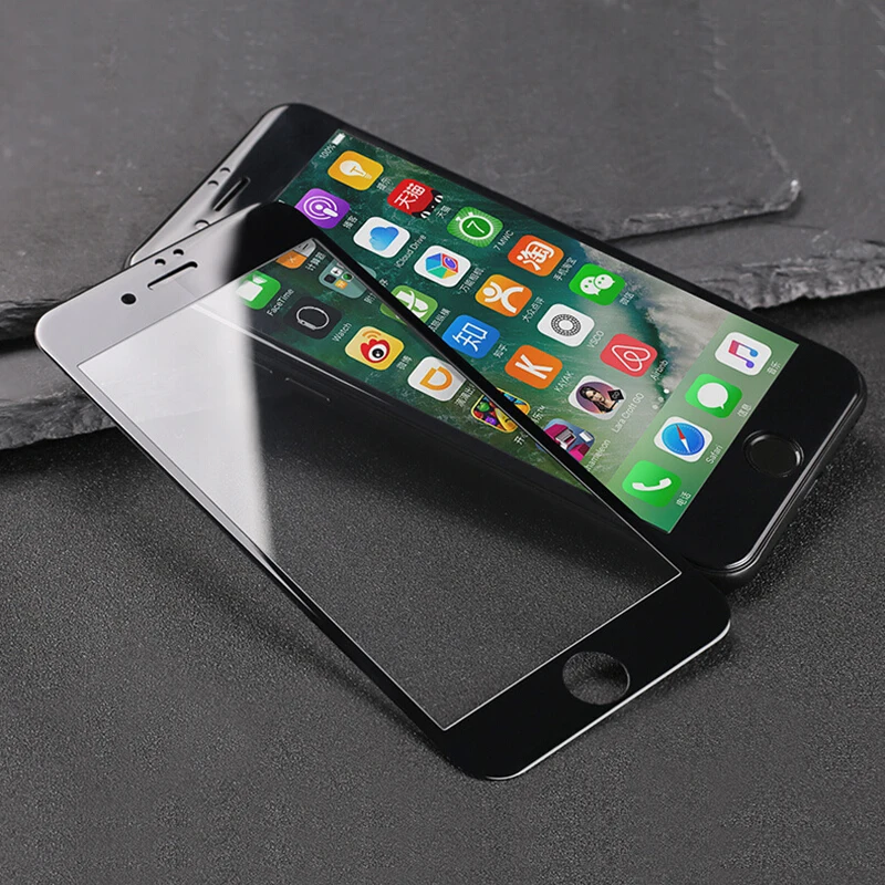 Для iPhone XS XR 7Plus защитная стеклянная пленка 3D изогнутые края полное покрытие