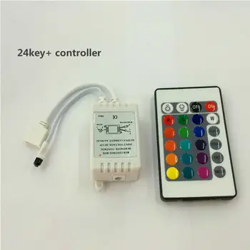 

24Key RGB LED Strip Light SMD 3528 / 5050 rgb led controller 12V Mini Dimmer IR Controller Colorful Lights Module Controller 72W