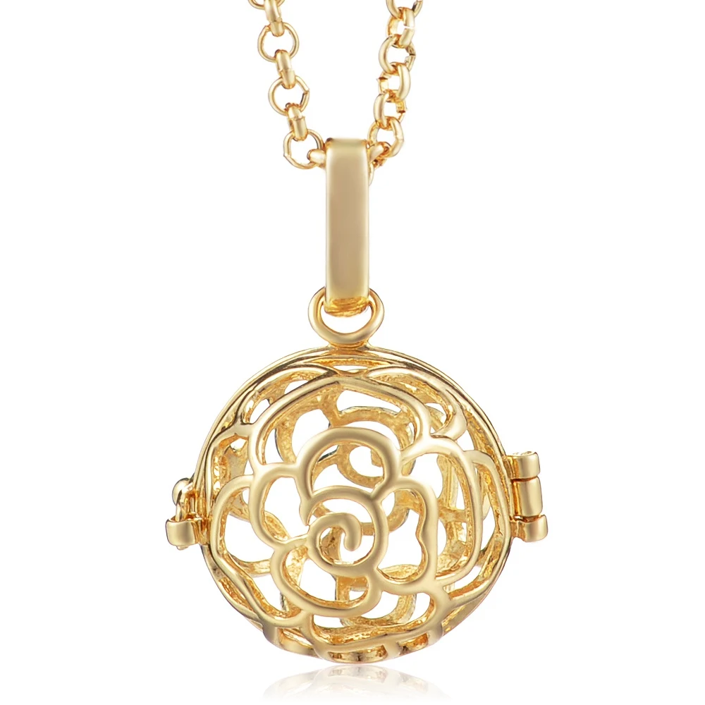 Vocheng Bola Ball Angel Necklace 16MM Music Ball Vintage Pregnancy Necklace Aroma Essential Oil Diffuser Pregnant Women VA-048 - Окраска металла: va-057-c