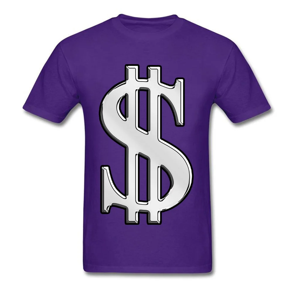 Men's Funny Fitness Tight Tops T Shirt Round Neck Summer Pure Cotton Tshirts Design Short Sleeve Cash Dollar Sign Tee Shirts Cash Dollar Sign purple