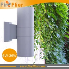 10 шт./лот 6 Вт 12 Вт двухсторонний СВЕТОДИОДНЫЙ прожектор для улицы 18 Вт 24 Вт настенные светодиодные лампы вверх и вниз 36 Вт водонепроницаемый светильник синий красный желтый
