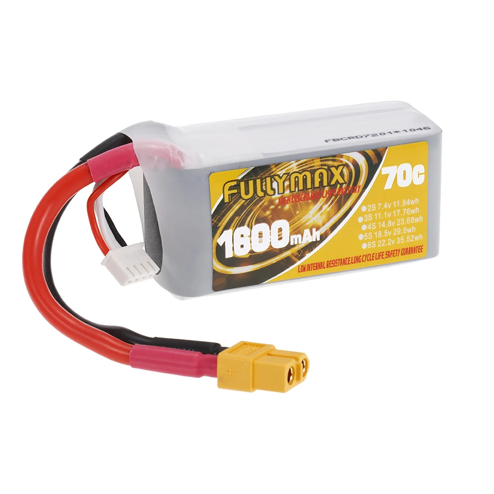 

RC lipo battery 3S 11.1V 1600mAh 70C High Rate XT60 Plug LiPo Battery for QAV250 H210 LS180 FPV Racing Quadcopter RC Car Boat