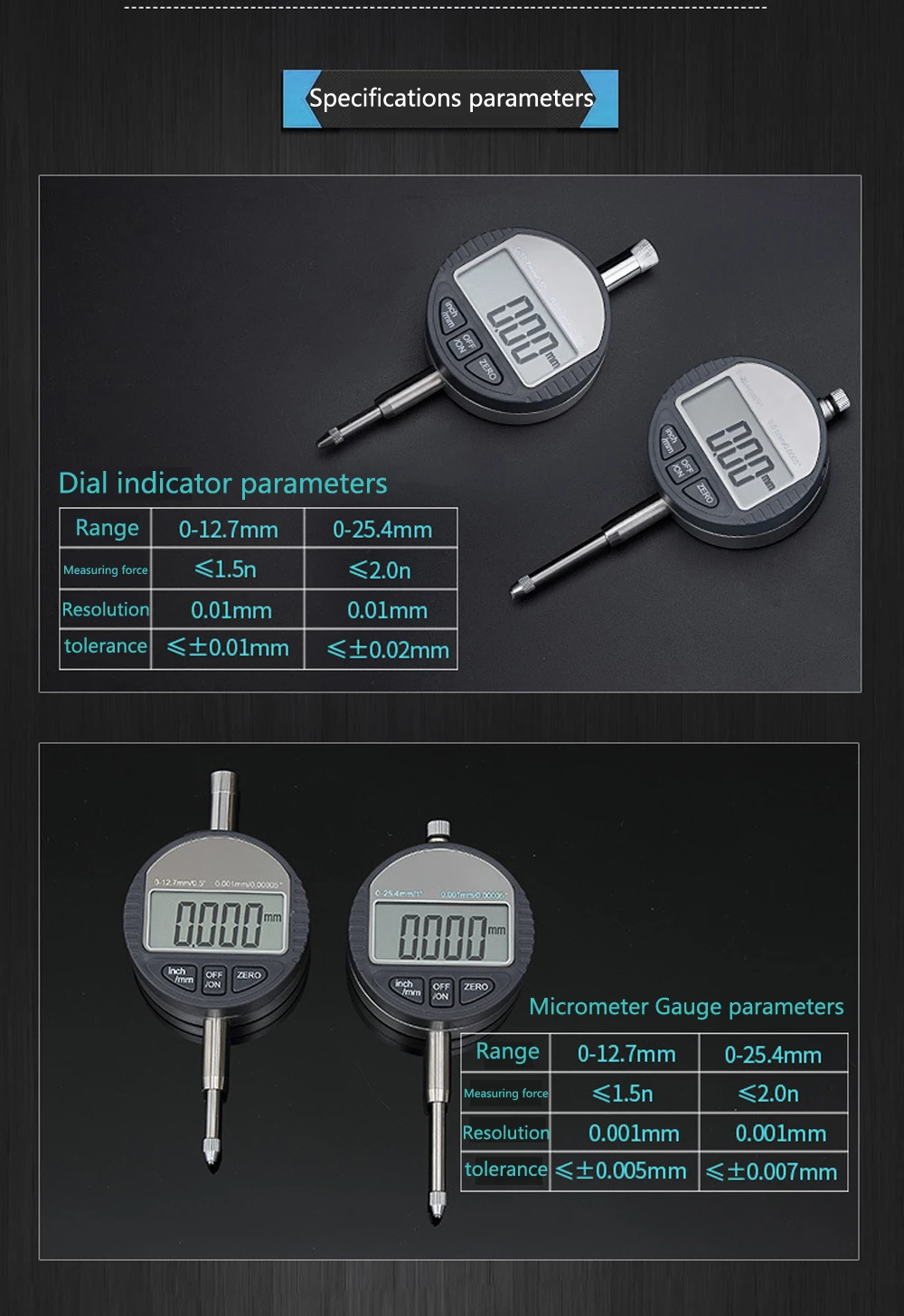 Высокоточные измерительные инструменты диапазон 0-12,7 мм/0,01 мм электронный цифровой индикатор прецизионные инструменты цифровой циферблат индикатор