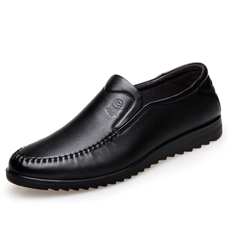 

2019 Simple and elegant breathable and wearable men's shoes leather business casual soft bottom soft skin father shoes male