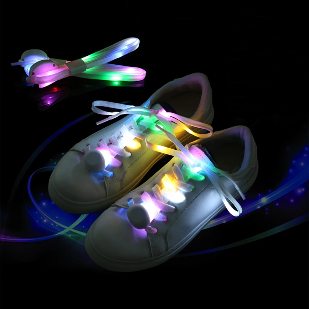 

LEDGLE Chic Luminous Shoelaces Glowing LED Shoe String Fashion Light Up Laces for Sneaker 5 Color 3 Modes Glowing Patterns1 Pair