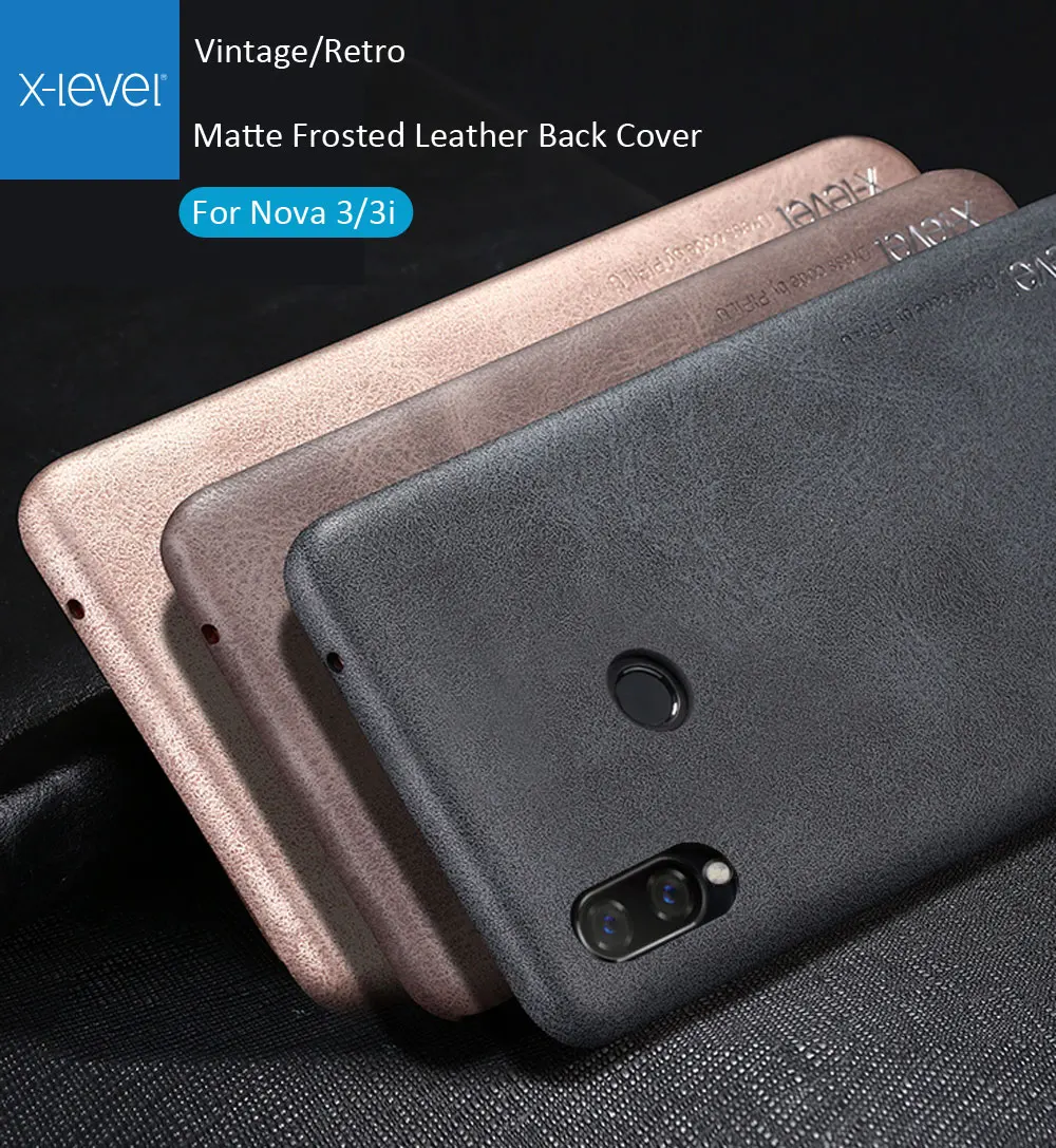 

X-Level Vintage Case For Huawei Nova 3 3i Retro X Level Matte Frosted Leather Back Protective Cover Shell