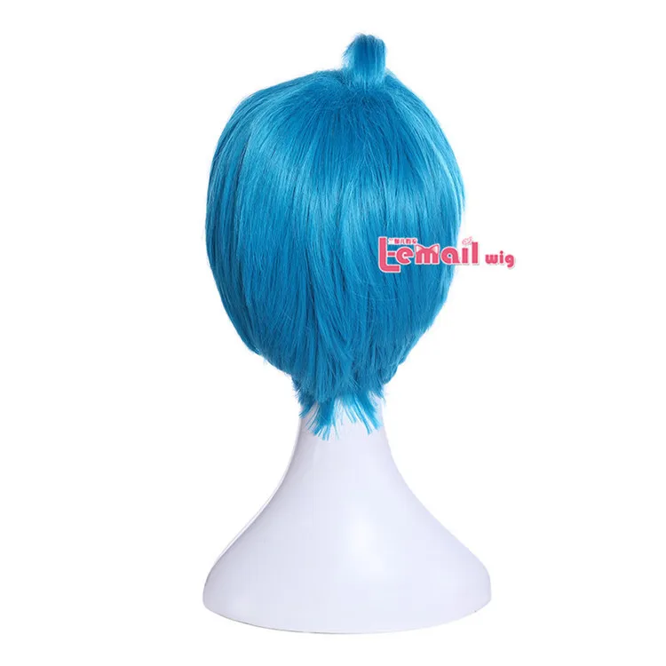 L-email парик Лидер продаж inside out Happy Косплей парики 30 см/11,81 дюйма короткие синие термостойкие синтетические волосы Perucas Косплей парик