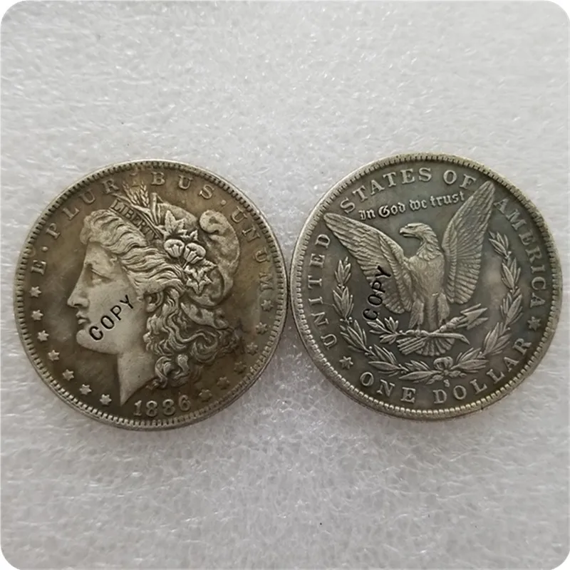 Антикварная Серебряная монета США(1878-1904) S Morgan Dollar копия памятных монет-копия монет - Цвет: 1886S
