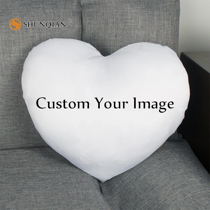 

Custom Your Image Pillowcase Heart Shape Zipper Pillow Cover Home Office Wedding Decorative Best Gift Size 41x36cm,47x42cm