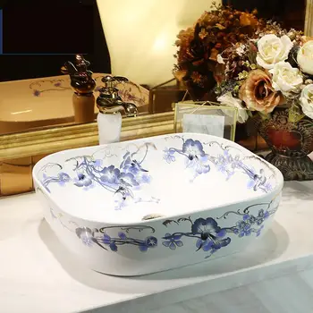 

Art Basin sink Washbasin Toilet Washbasin Household Basin Chinese Blue And White Porcelain ceramic Wash basin bathroom sink