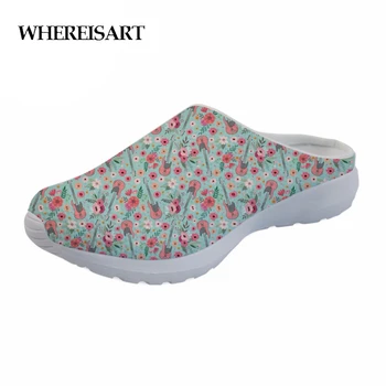

WHEREISART Electric Guitar Flower Brand Designer Slippers Women Casual Summer Beach Slippers Flats Female Breathable Sandals