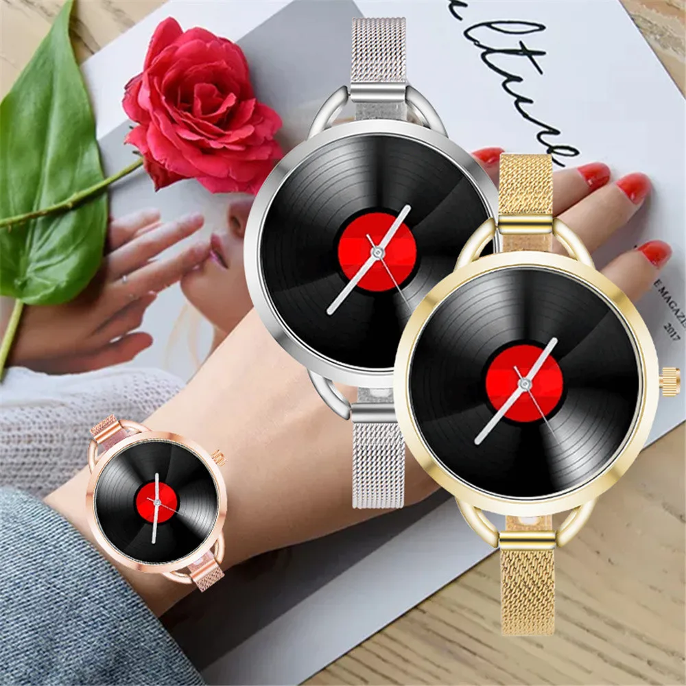 PAPHITAK Brand Fashion Retro Unique round dial Design Plating Alloy Band Creative Analog Wrist Watch Casual Women Quartz Watches