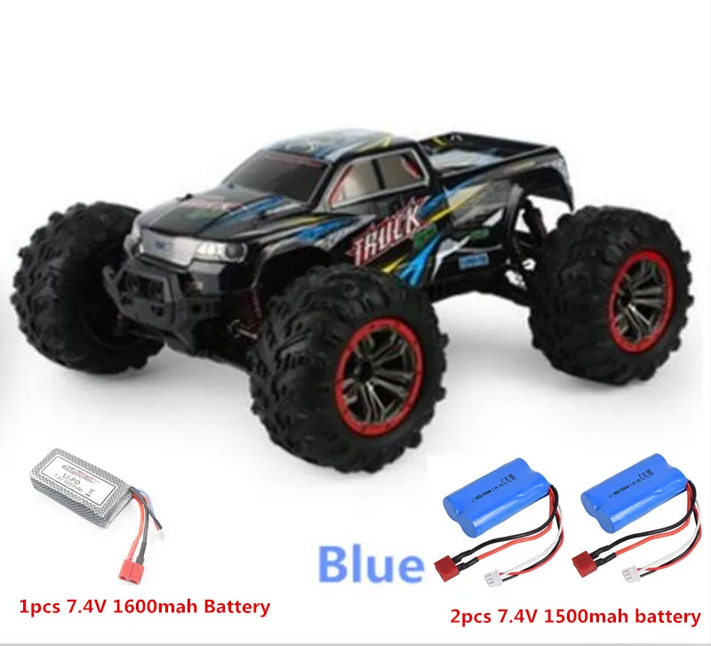 Двойной двигатель RC автомобиль 4WD 1:10 2,4 г 50 км/ч пульт дистанционного управления электрический дикий трек воин грузовик внедорожник VS 12428 EX86100Pro - Цвет: Blue car 3 battery