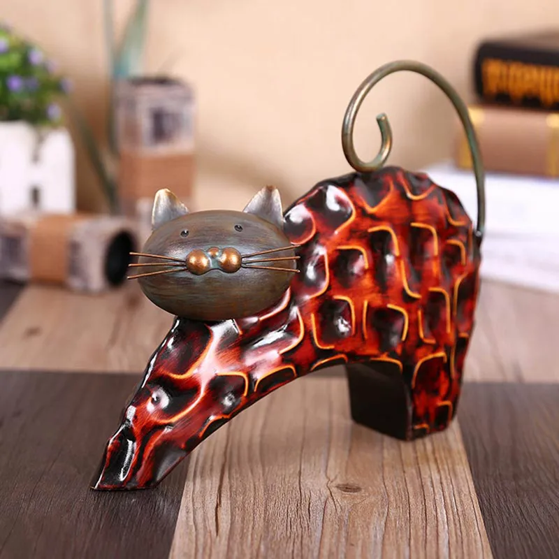 

Home Decoration Accessories Modern Creative Cat Statue&Sculpture Europe Style Metal Animals Cat Statues For Decoration