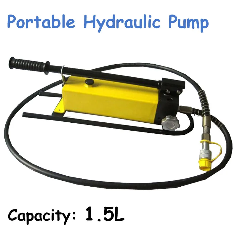 1pc 1.5L Portable Hydraulic Pump with Pressure Gauge Manual Hydraulic Hand Pump Ultra high