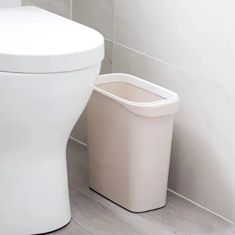 Coverless Narrow Bathroom Trash Can Waste Bin Kitchen Office Home
