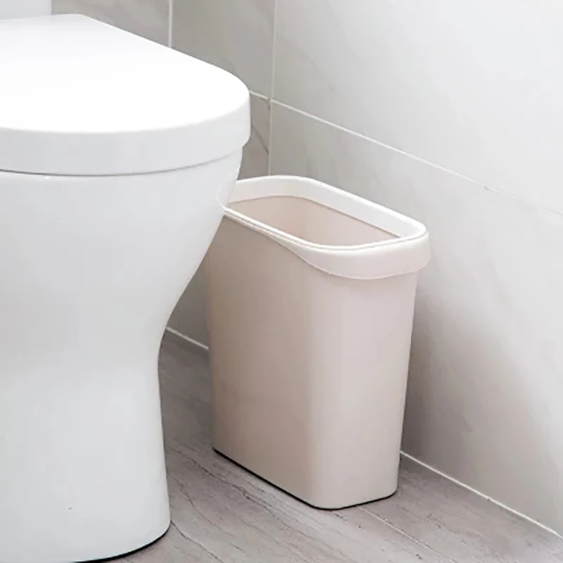 Coverless Narrow Bathroom Trash Can Waste Bin Kitchen Trash Bin Plastic Storage Box Dustbin