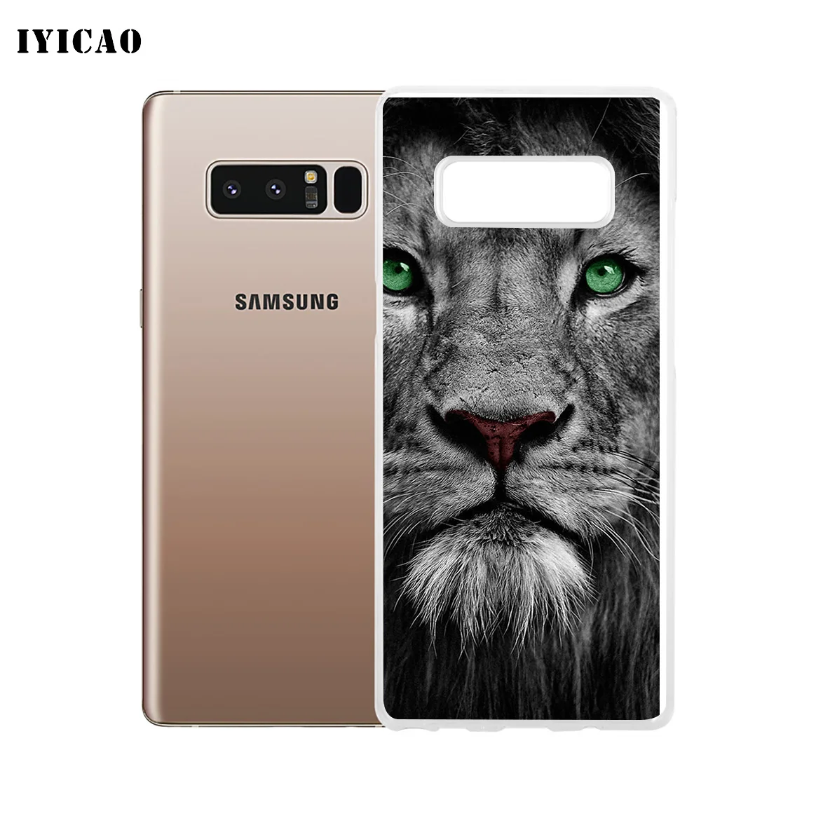 Мягкий силиконовый чехол для телефона IYICAO Cool Animal Wolf lion tiger Samsung A5 A6 Plus A7 A8 A9 J3 J5 J7 Note 8