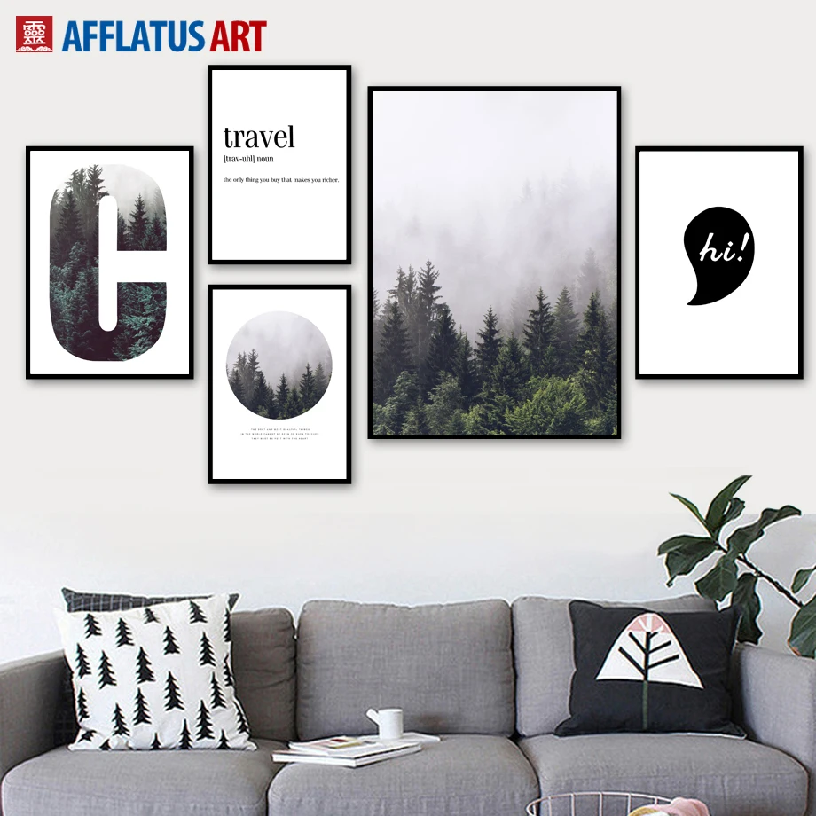 

Forest Landscape Travel Quotes Wall Art Canvas Painting Posters And Prints Nordic Poster Wall Pictures For Living Room Decor