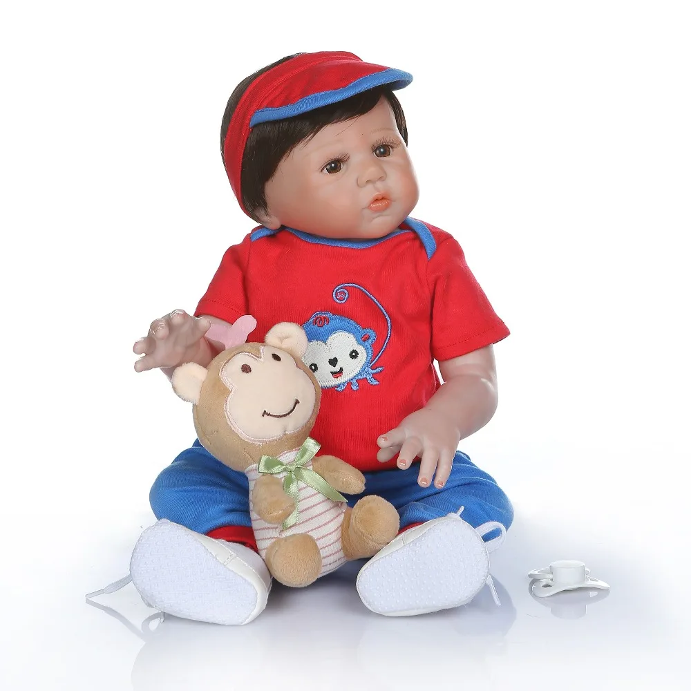 

Full Silicone Reborn Baby Doll Toys 19"48cm Vinyl Newborn boy baby alive bonecas bebes reborn menino Girls toy doll gift