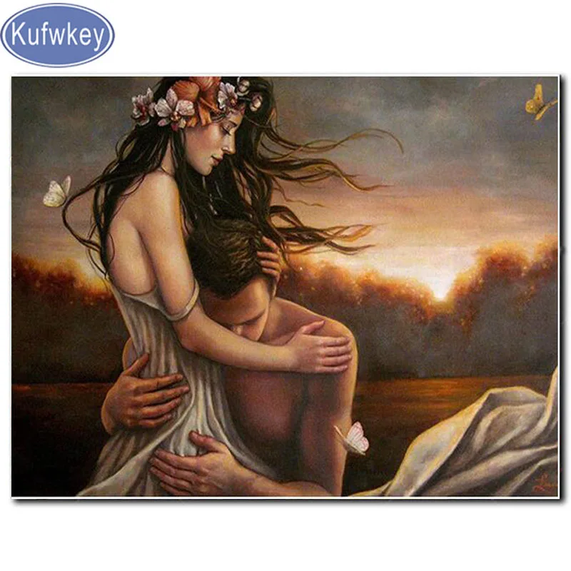 Закат &quotlove&quot квадратные &quotалмазов&quot Стразы 5d алмазная живопись Лебединое