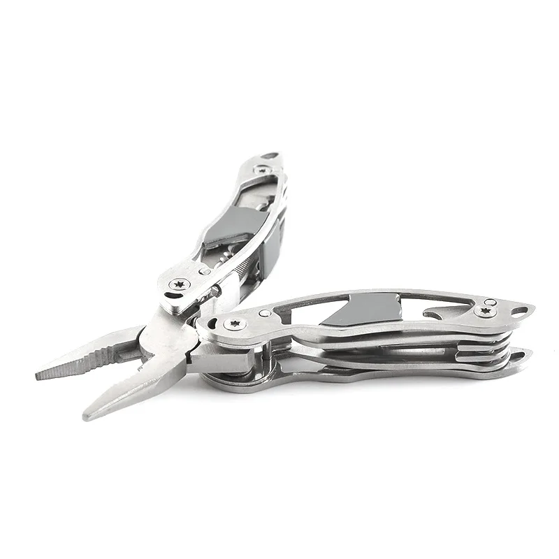 

Multifunctional stainless steel black tool pliers Outdoor camping portable folding pliers creative telescopic combination pliers