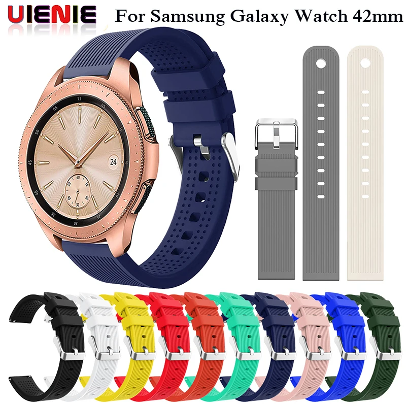 

20mm Watch Strap Band Soft Silicone Watchband For Samsung Galaxy Watch 42mm Watch Strap 12 Colors Waterproof Sport Wrist Strap