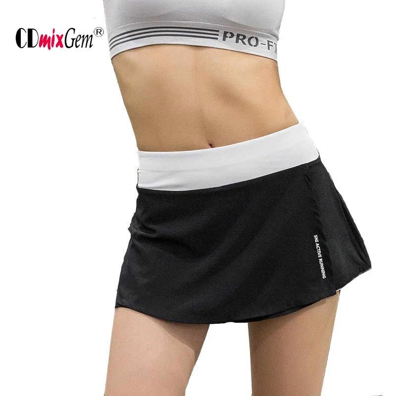 

Women Tennis Skorts Brand Summer 2 In 1 Short Skirts Quick Drying Gym Fitness Yoga Running Table Tennis Sport Skorts QS