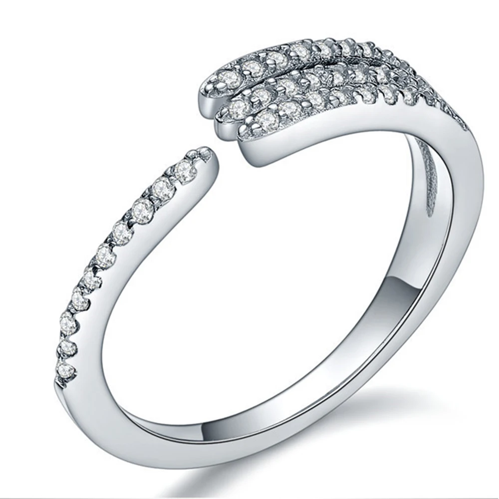 Aceworks 925 Sterling Silver Adjustable Rings for Women, with natural zircon,for party,for
