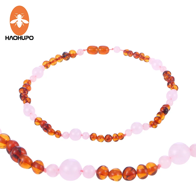 HAOHUPO 16 видов стилей янтарный браслет/ожерелье детские украшения из натурального кварца Янтарные Бусины для женщин подарок для девочек мальчиков день рождения Bijoux