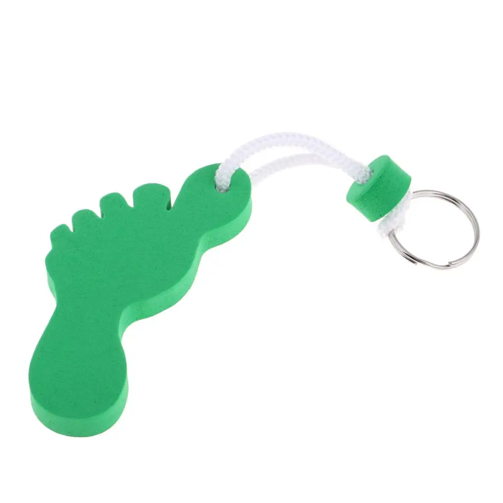 Safety Water Sports Foam Floating Keyring Keychain Key Holder Key Fob - Foot Shape for Boating Yachting Fishing Swimming Kayak