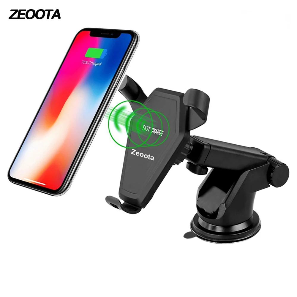 

Qi Wireless Car Charger Holder Charging for iPhone X 8/8 Plus Samsung Galaxy S8 S7 S6/S7 Edge Note 8 5 Qi Enabled Devices