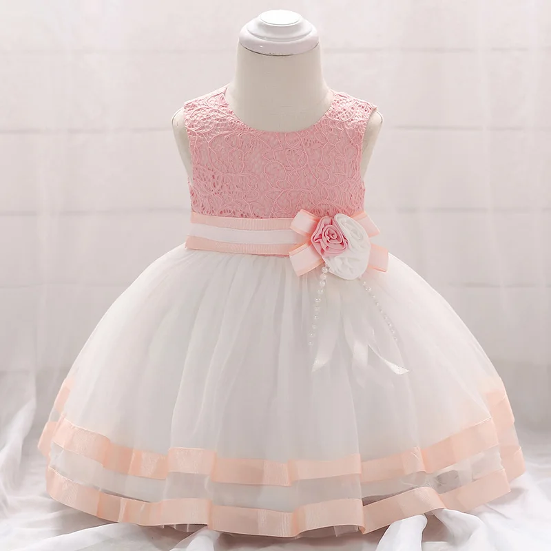 

Retail Newborn Baby Girl Summer Dresses With Flower Belt Baby Girls Party Dress For Birthday 6-24 month L1868XZ