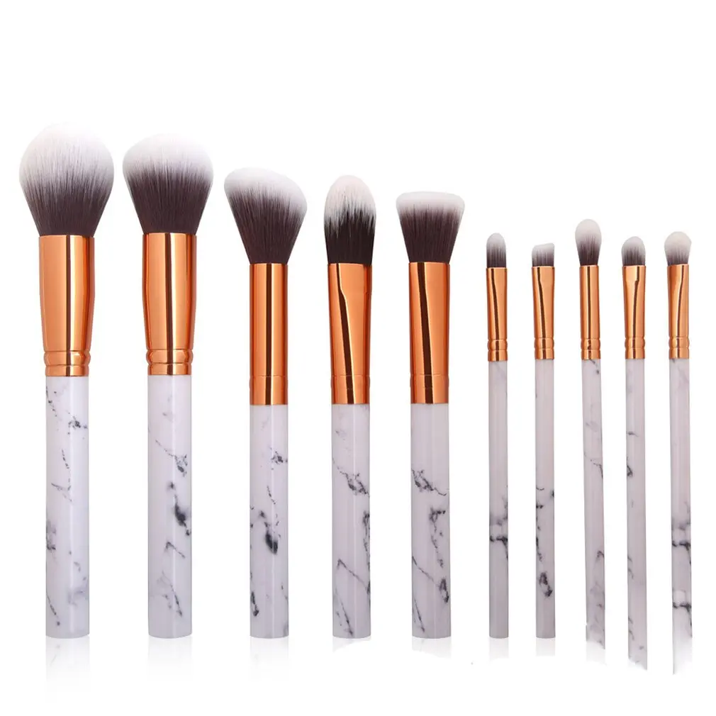 

10Pcs Marble Patten Makeup Brush For Cosmetic Powder Foundation Eyeshadow Lip Make Up Brushes Set Beauty Tool