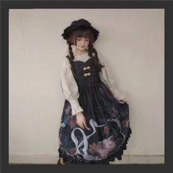 

Dunhuang Art ~ Sweet Printed Casual Lolita JSK Dress High Waisted Dress
