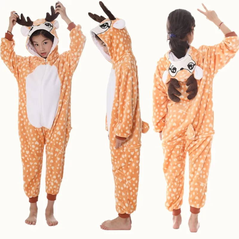 Kigurumi Onesie/Детская Пижама с животными; детская зимняя Фланелевая пижама с единорогом; маскарадные пижамы для мальчиков и девочек; одежда для сна; Детский комбинезон