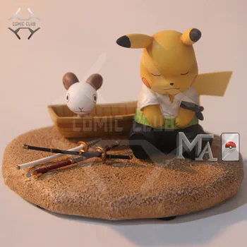 

COMIC CLUB 11cm poket monster pikachu cos Roronoa Zoro gk resin figure toy for Collection