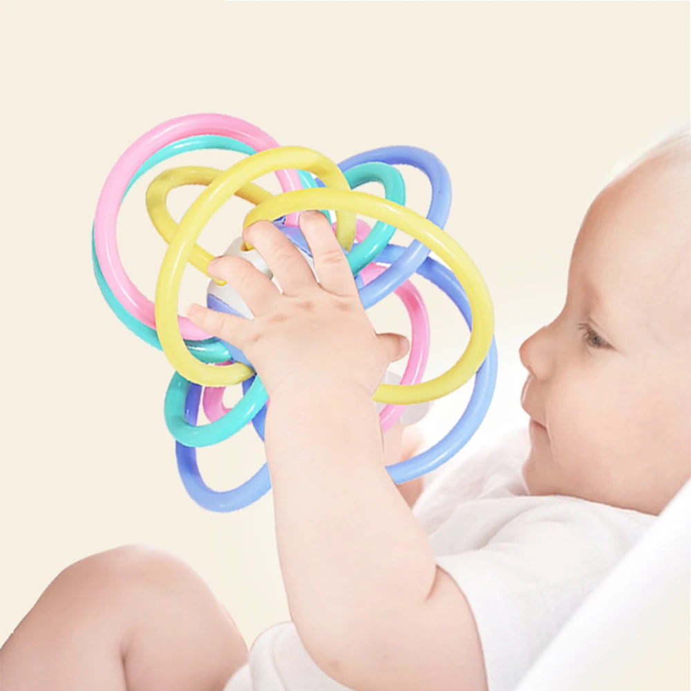 Colorful Baby Rattles Teether Toys Newborn Infant Puzzle Teeth Ball For 0-12 months Baby Hand Bell Rattle Early Educational