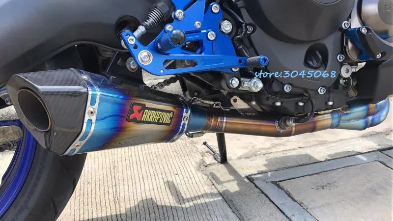 Completa del sistema de Escape de la motocicleta tubo de Escape modificado medio enlace tubo silenciador con etiqueta para Yamaha MT-09 FZ-09 MT09 FZ09