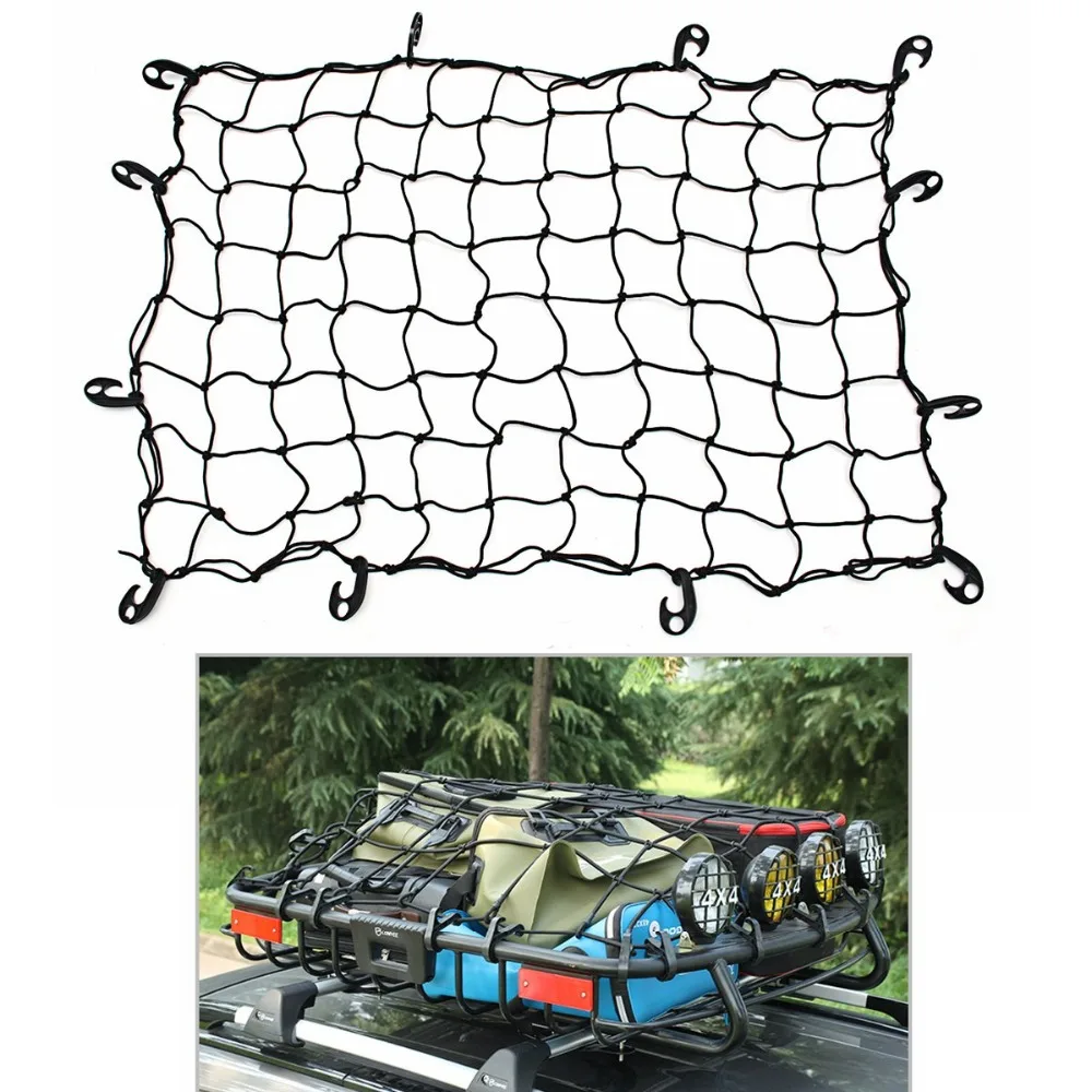 120x90 см 10 крючков эластичный автомобильный грузовой сетчатый банджи Strorage органайзер для прицепа на крышу багажника багаж шнур для груза