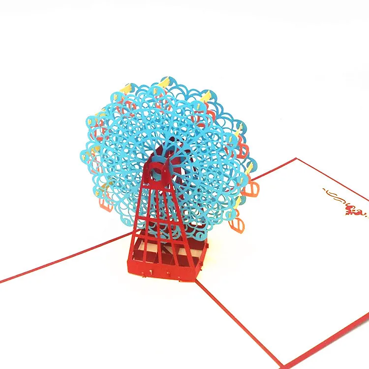  1pcs Creative 3D Ferris Wheel Wedding Birthday Party Invitations Cards High-Gread Festive Party Gre - 32990487194