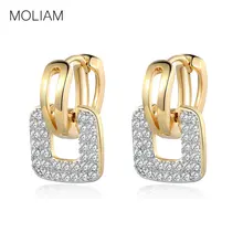MOLIAM Fashion Design Small Huggie Hoop font b Earrings b font for Womens Cluster Paved Zirconia
