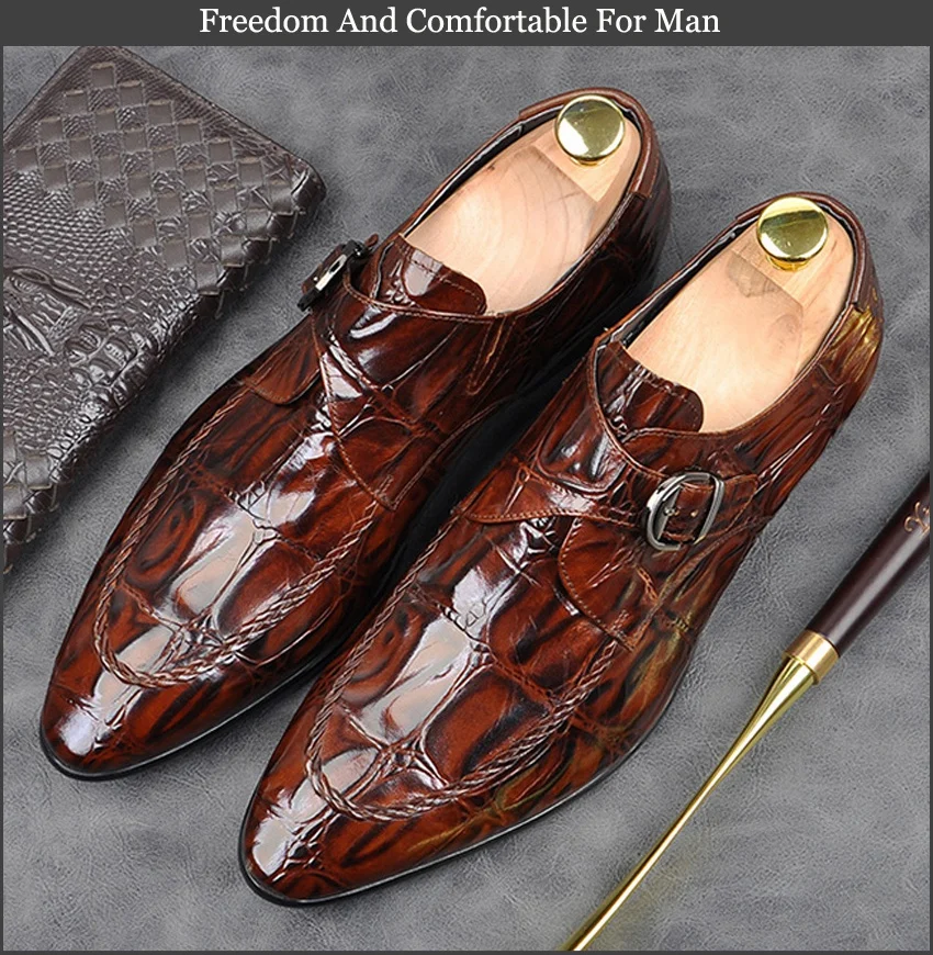 Кожаные вечерние мужские ботинки с декоративной застежкой, острый носок, пояс ручной работы, повседневная обувь на плоской подошве AM155