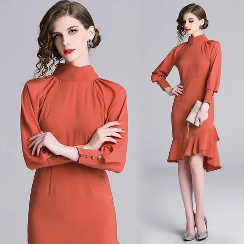 

Vestido ladies Dress Party ruffle Desiguer Womens Casual Wear ruffle Pleated Dresses Luxury Women Dress
