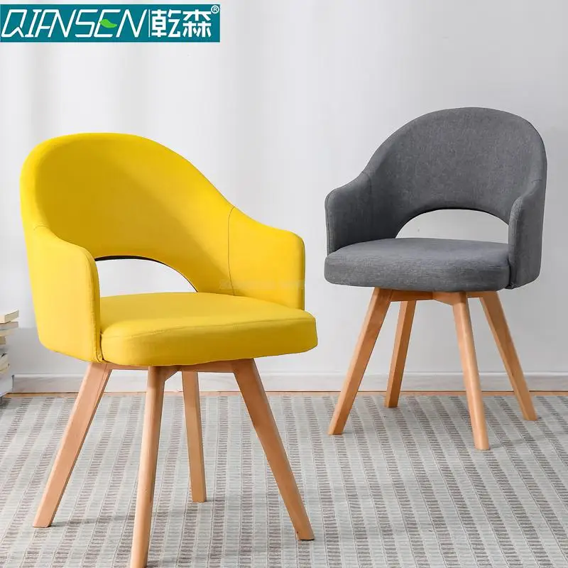 Волосы современный простой обеденной стул ленивых людей использовать нордический деревянный стул ресторан задний стул Обучения стул