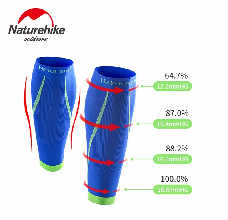 Naturehike 1 пара икры компрессионный чехол уличные бесшовные леггинсы наколенник Улучшенная циркуляция ног облегчение боли NH17H003-M