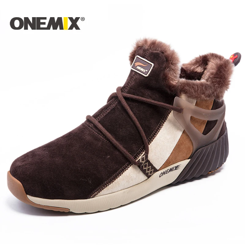ONEMIX/Новинка Зимние кроссовки Удобные мужские ботинки Женские Теплые шерстяные