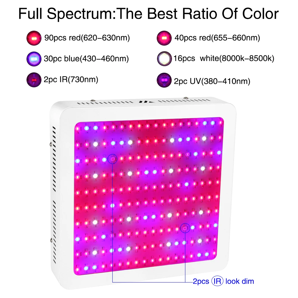 1pcs Led Grow Light Full Spectrum UV IR Red Blue Grow Lighting for Grow