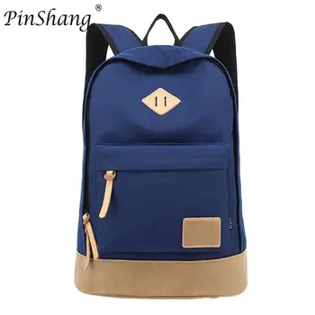 

PinShang Unisex Students Fashionable Canvas Backpack Double Shoulder Large Capacity Bag with Zipper Closure for Teenage ZK28